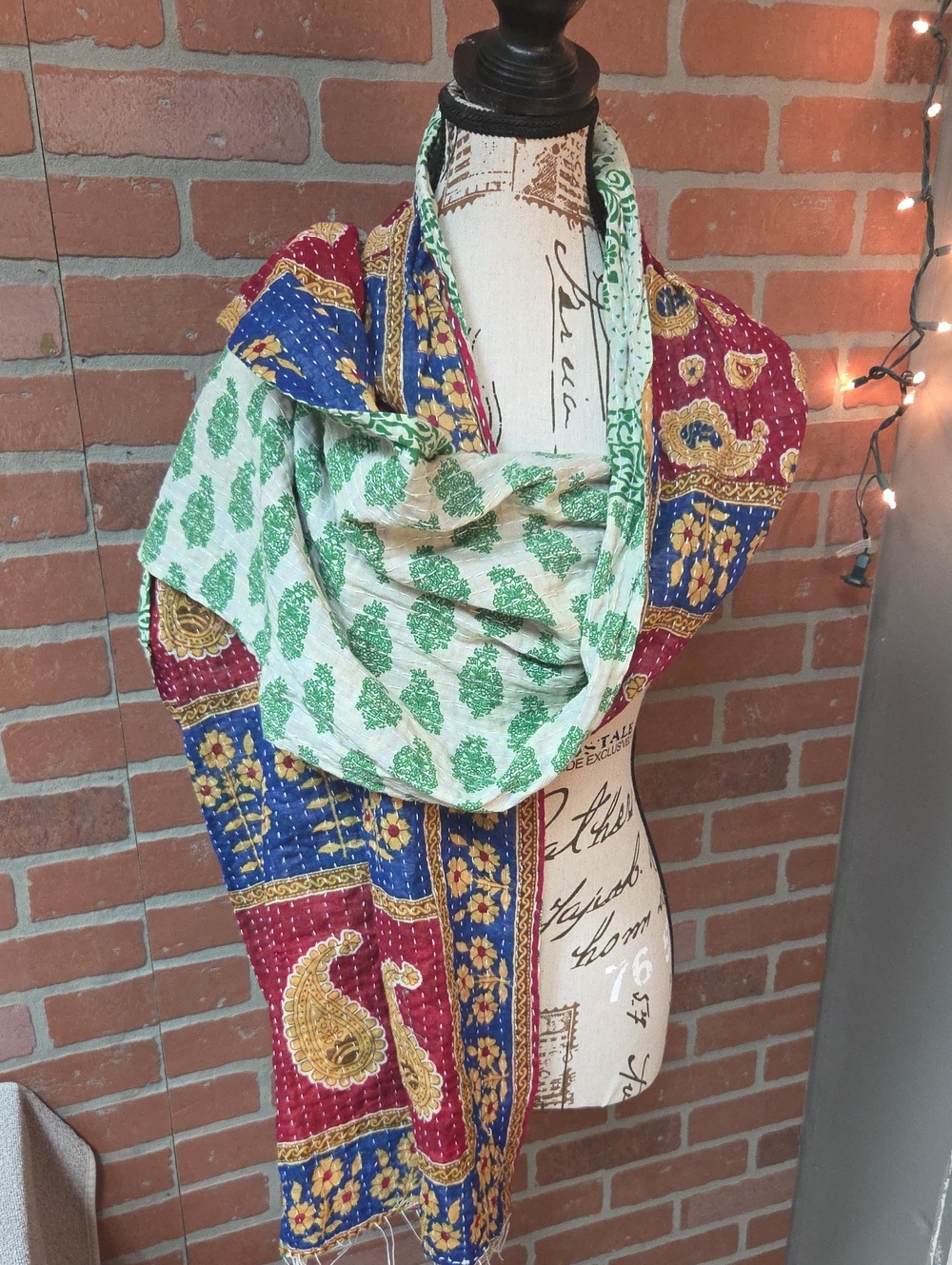 Kantha Boho Reversible Scarf #156